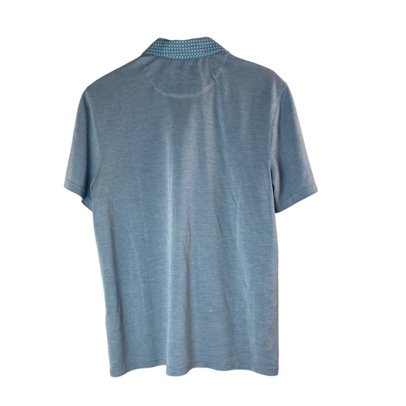 TED BAKER Light Blue Polo Shirt Short Sleeve with Geometric Floral Size 4 (L) - Picture 2 of 11